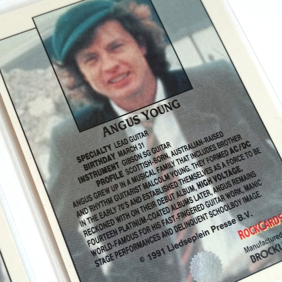 1991 Vintage Set of 6 AC/DC Rock Cards Trading Cards - Picture 4 of 17